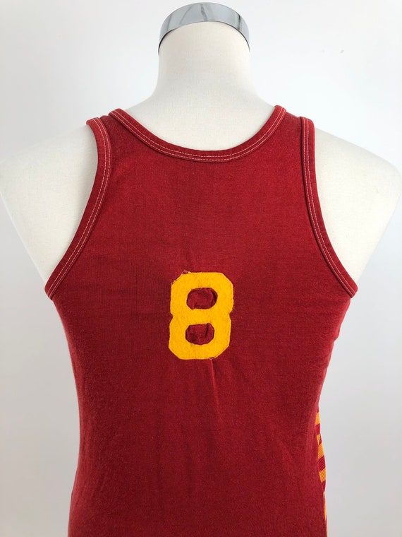 1940s ‘Superior’ Empire Red Rayon Jersey Tank Top… - image 5