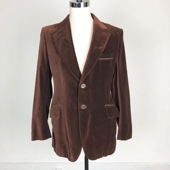 1970s Cortefiel Brown Velvet Jacket L - image 2
