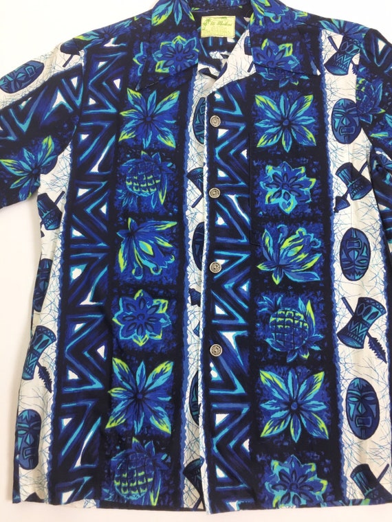 1950s Ui Maikai Cotton Hawaiian Shirt M - image 3