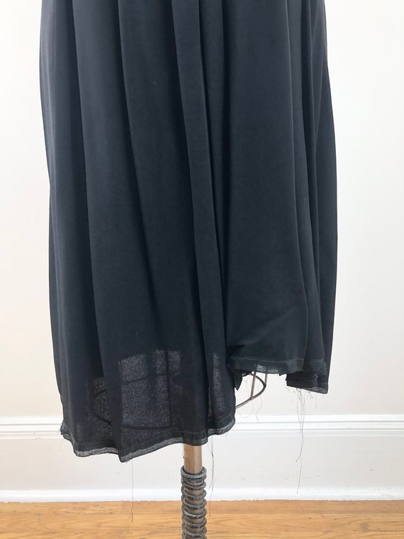 1940s Capped Sleeve Black Rayon Crepe Dress M - image 8