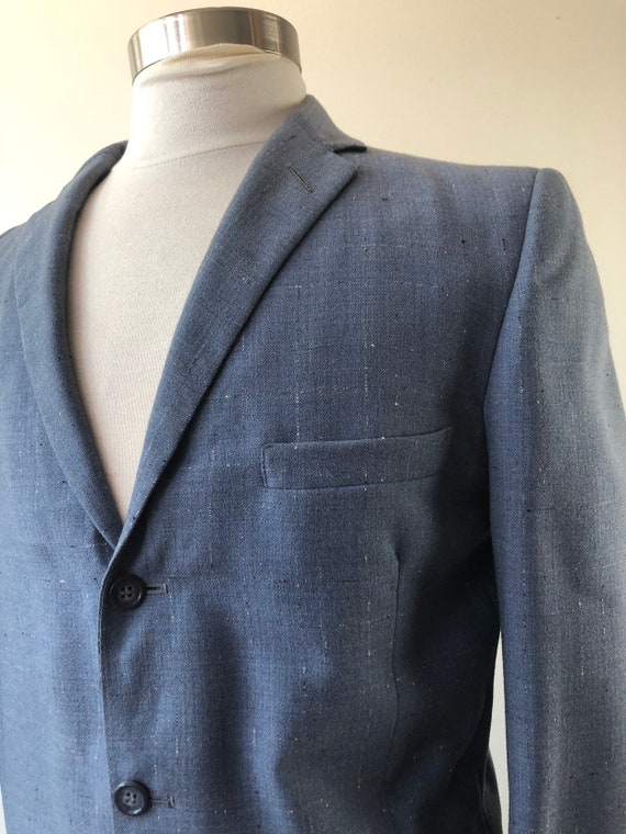 1950’s Blue Flecked Wool Suit M L - image 2