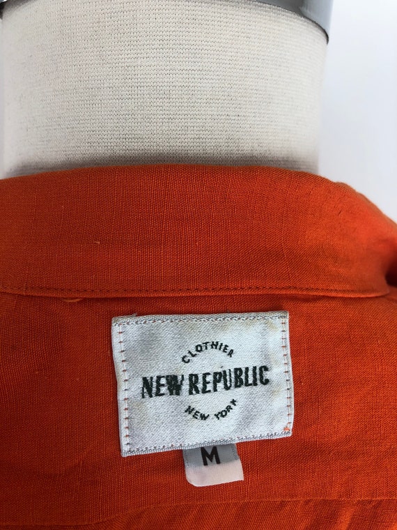 1990s Orange Linen Blend New Republic Loop Collar… - image 8