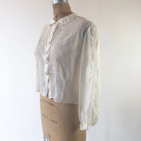1940’s Ivory Parachute Lace Blouse M