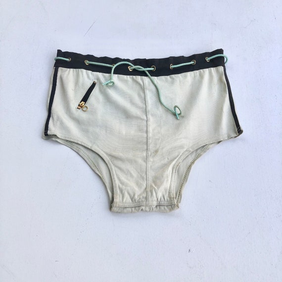 Amazing 1940’s Rayon Knit Sailor Swim Briefs S