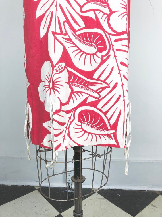 Fabulous 1960s Hawaiian Print Cotton Shift Dress S - image 4