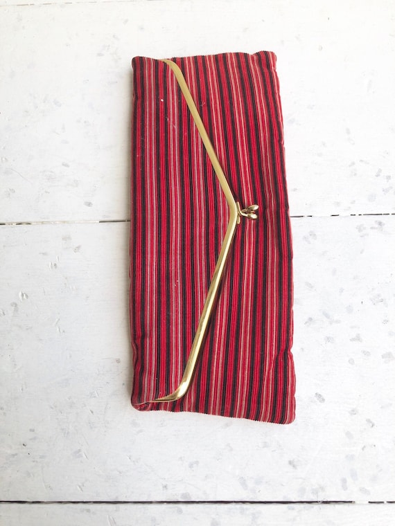 CHIC 1950’s Large Red/Black Corduroy Clutch