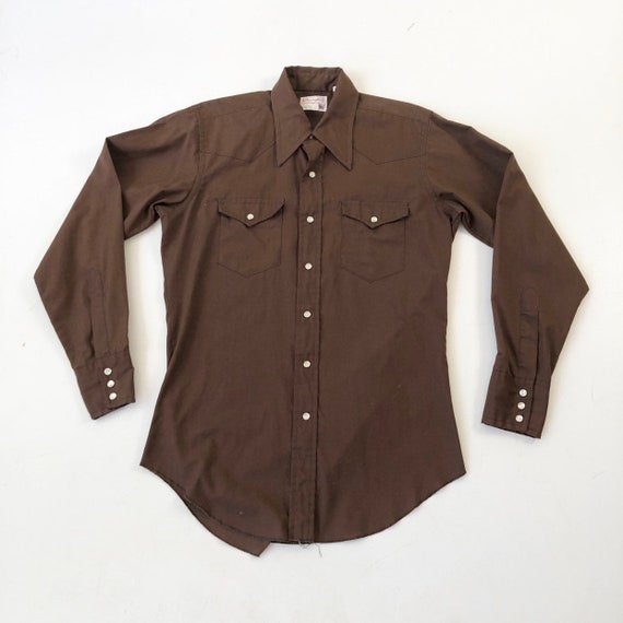 1970’s Wrangler Brown Western Snap Shirt S
