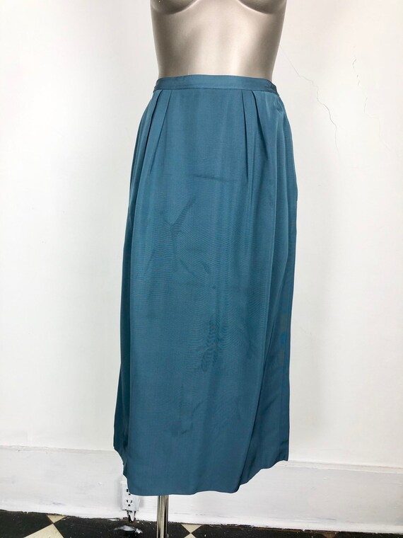 Amazing 1940’s Teal Rayon Skirt Suit From Finland… - image 6