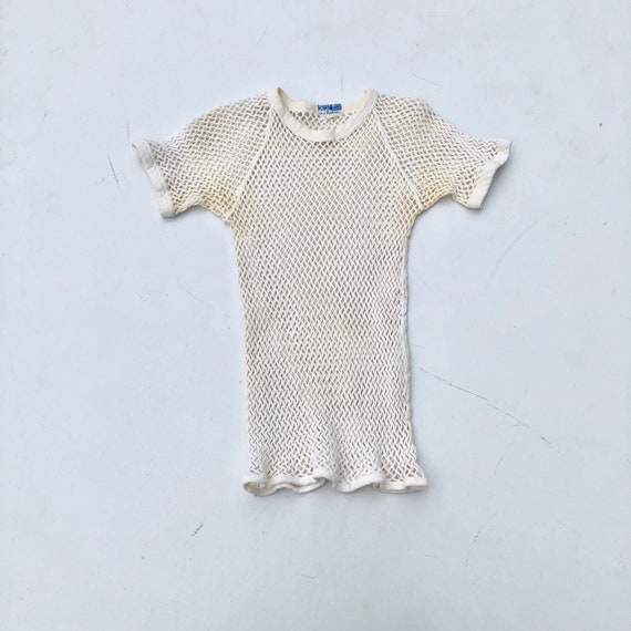 1960s Norse-Net White Fishnet Top S