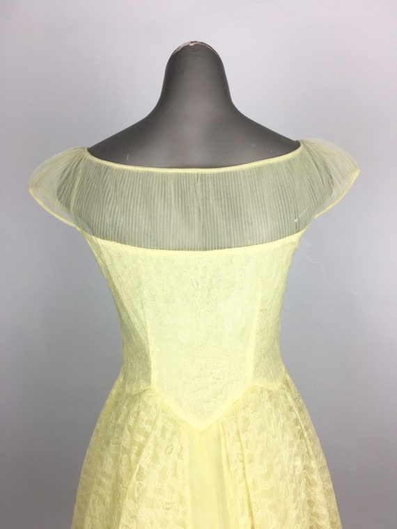 Fabulous 1950s Butter Lace Party Dress S - image 7