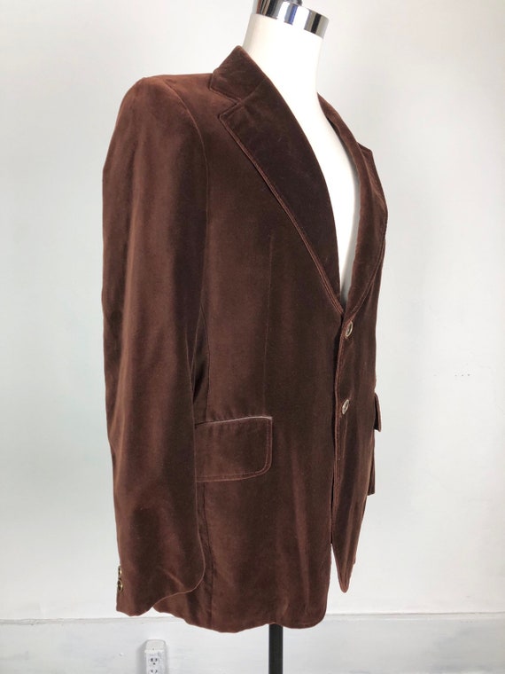 1970s Cortefiel Brown Velvet Jacket L - image 5
