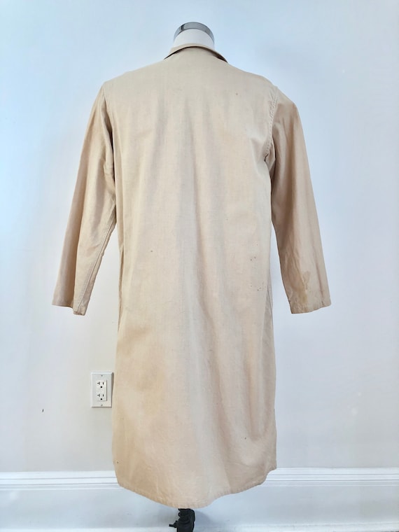 1930s Ivory Cotton Duster Jacket M - image 7