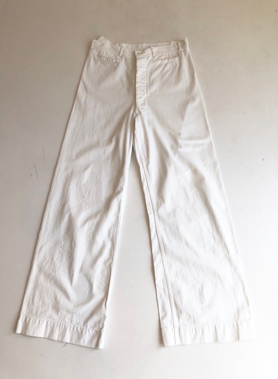 1960’s White Cotton Sailor Pants 30” Waist