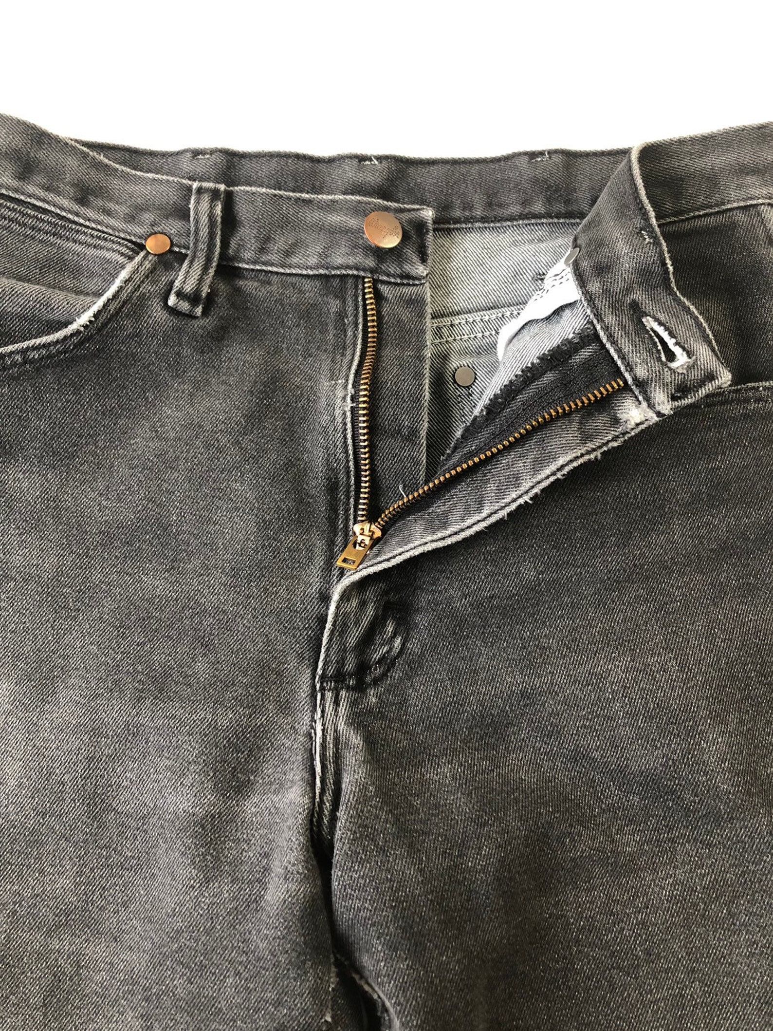 1980s Black Denim Wrangler Jeans 28 Waist - Etsy