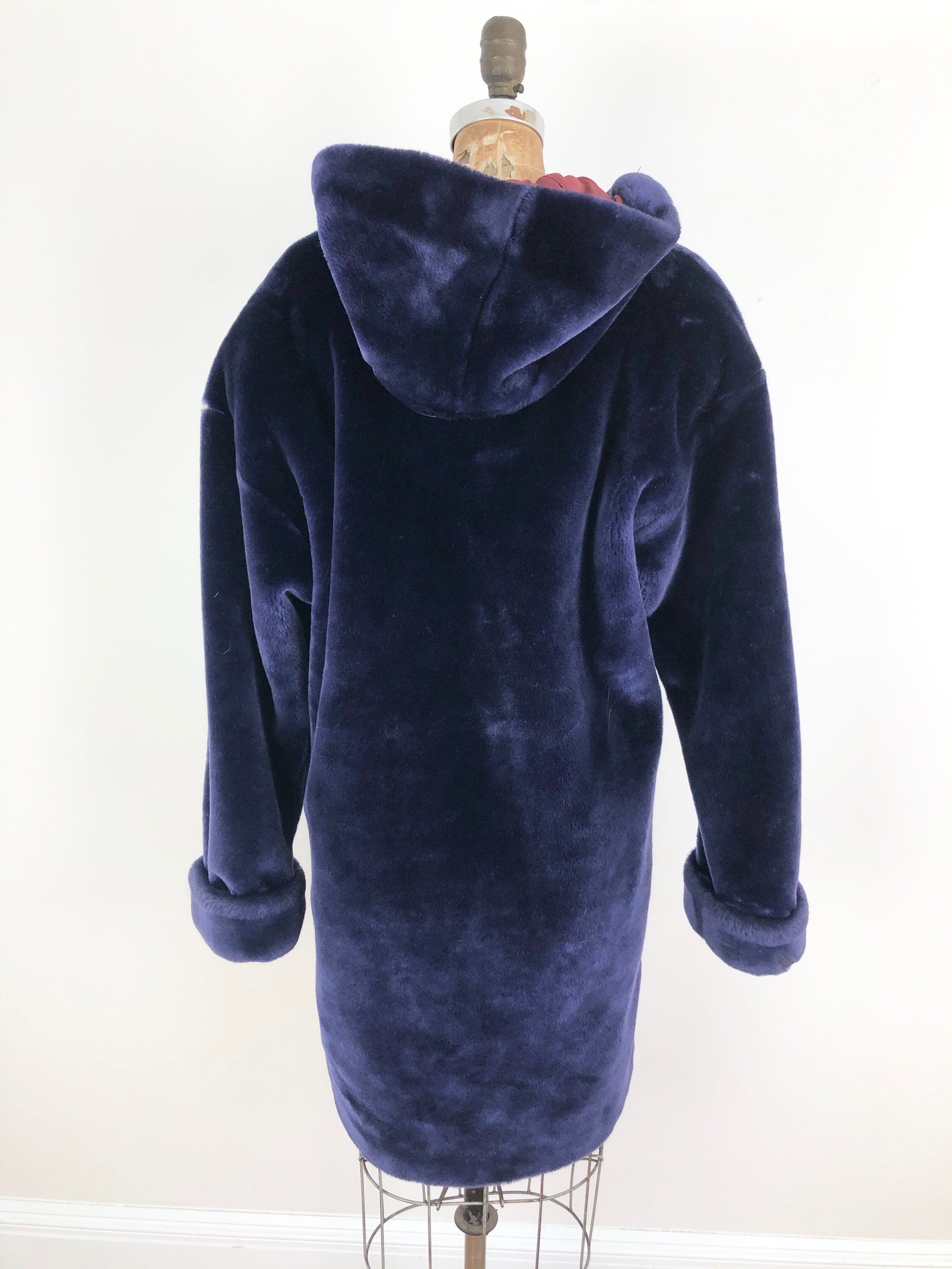 1980s Donnybrook Plush Deep Purple Faux Fur Hooded Coat M - Etsy 1980s Donnybrook Plush Deep Purple Faux Fur Hooded Coat M - Etsy