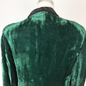 1970s Green Crushed Velvet Dinner Jacket M image 6