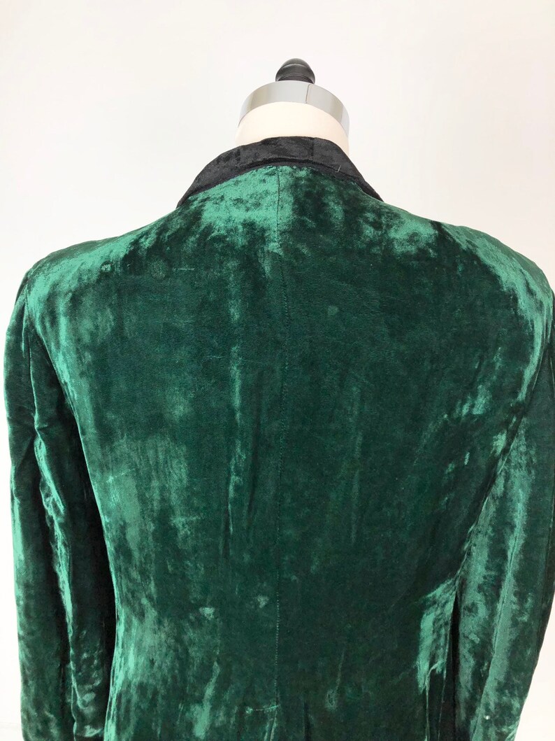 1970s Green Crushed Velvet Dinner Jacket M image 6
