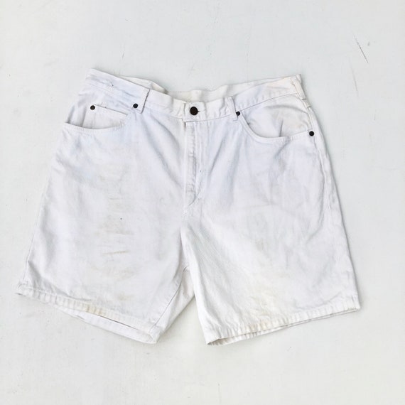 1970s White Lee Denim Shorts 36”