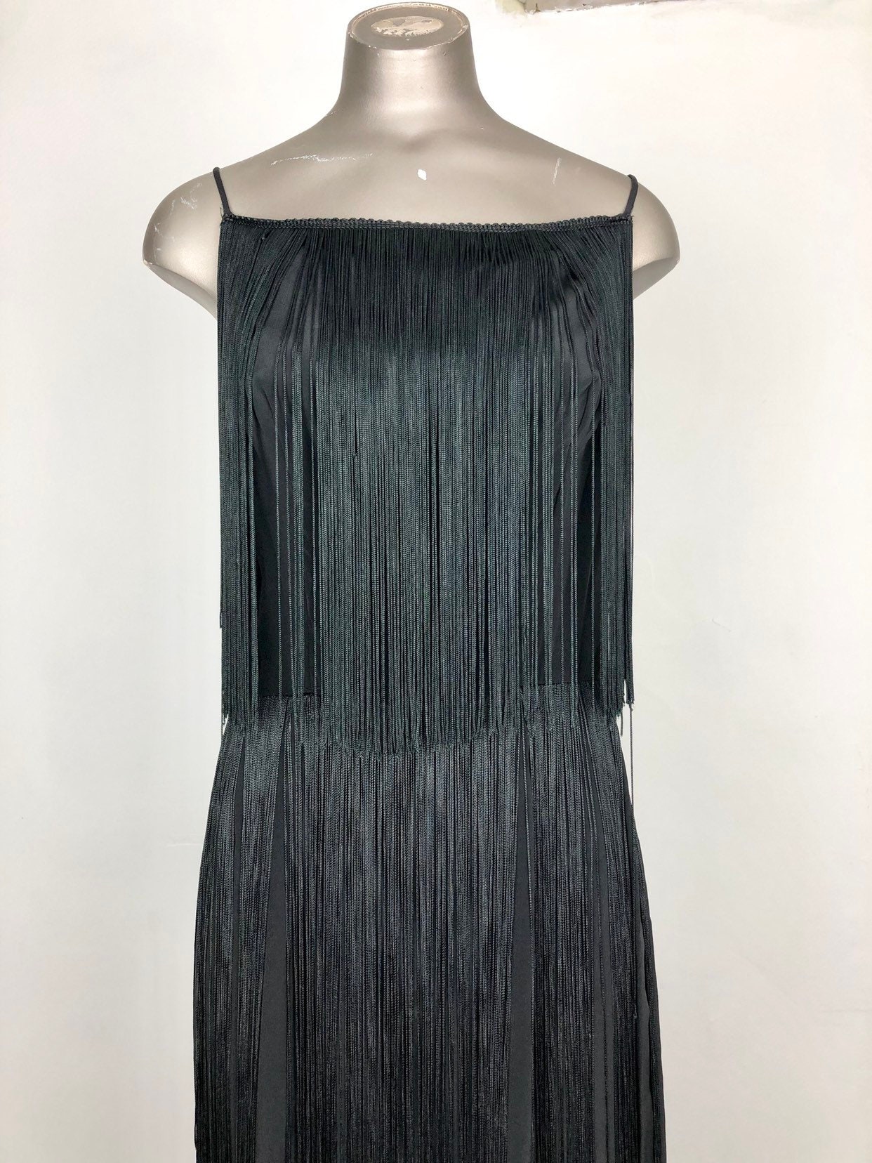 1970s Fredricks of Hollywood Fringe Little Black Dress S | Etsy