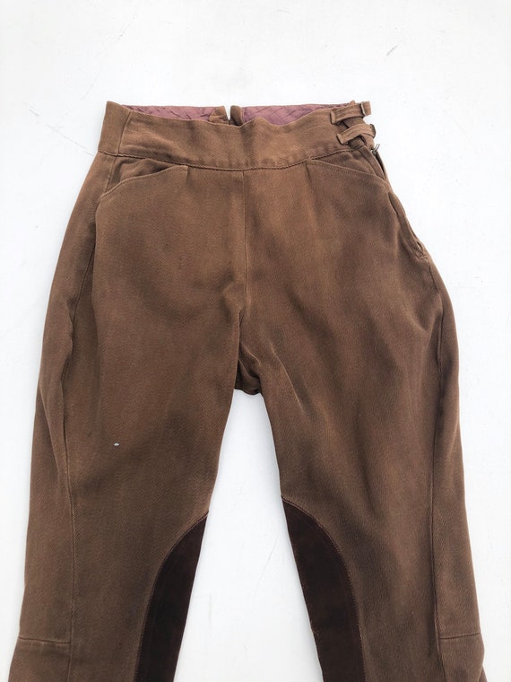 Gorgeous 1940’s Cocoa Brown Whipcord Jodhpurs 28” - image 5