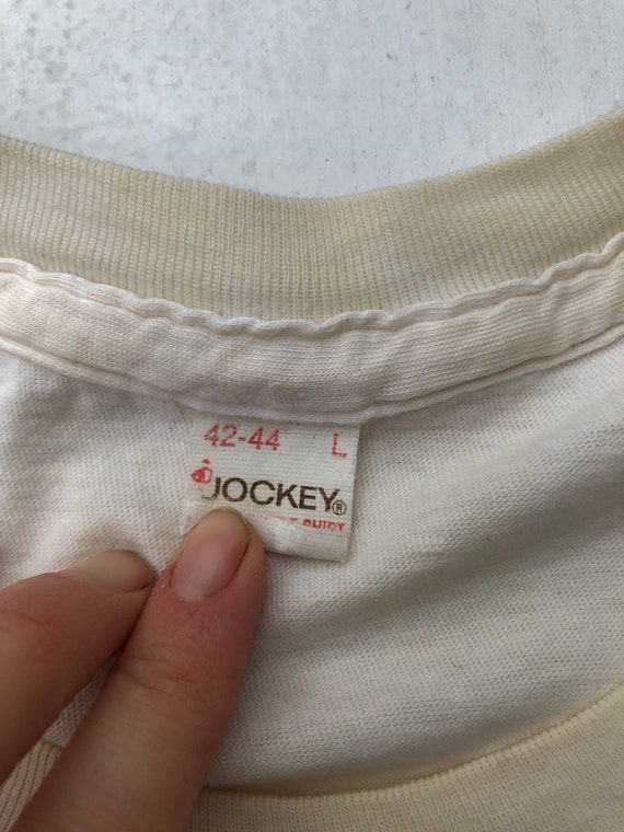 1960’s Jockey White Power Knit Tshirt M - image 3