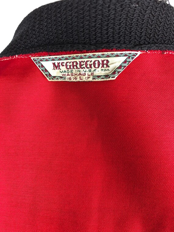 1950's McGregor Red Cotton Cardigan Jacket L - image 5