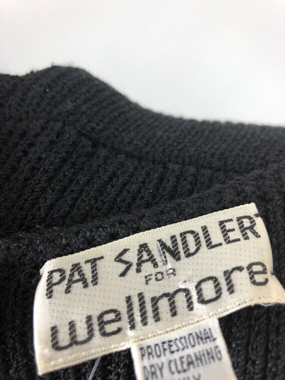 HOT 80s Pat Sandler Crochet Applique Sweater Dres… - image 6