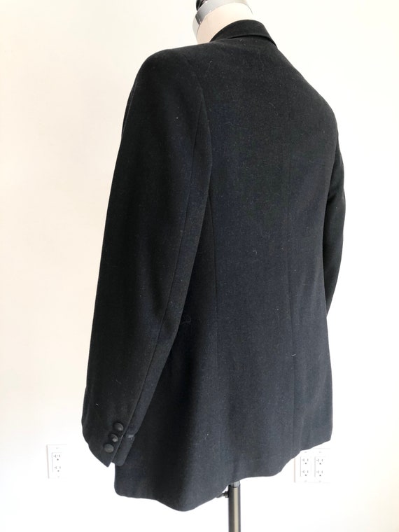 1920s Black Wool Tuxedo Jacket S - image 6