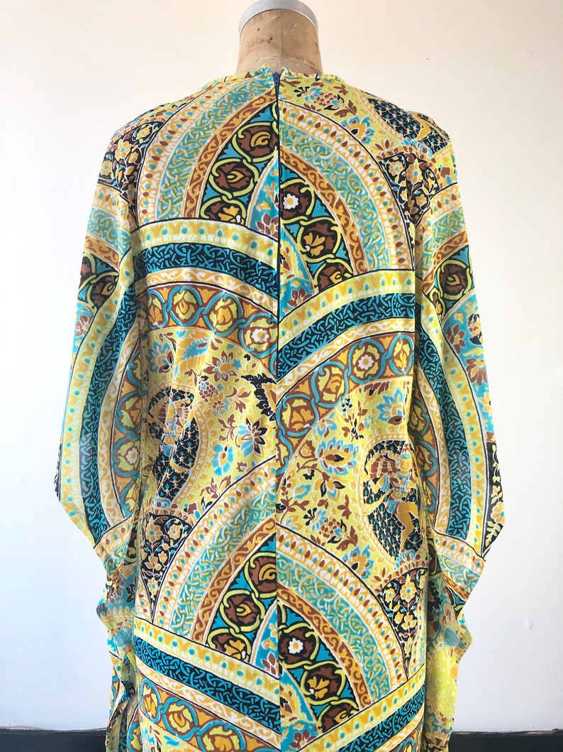 GROOVY 1960s Psychedelic Kali Print Kaftan M image 9