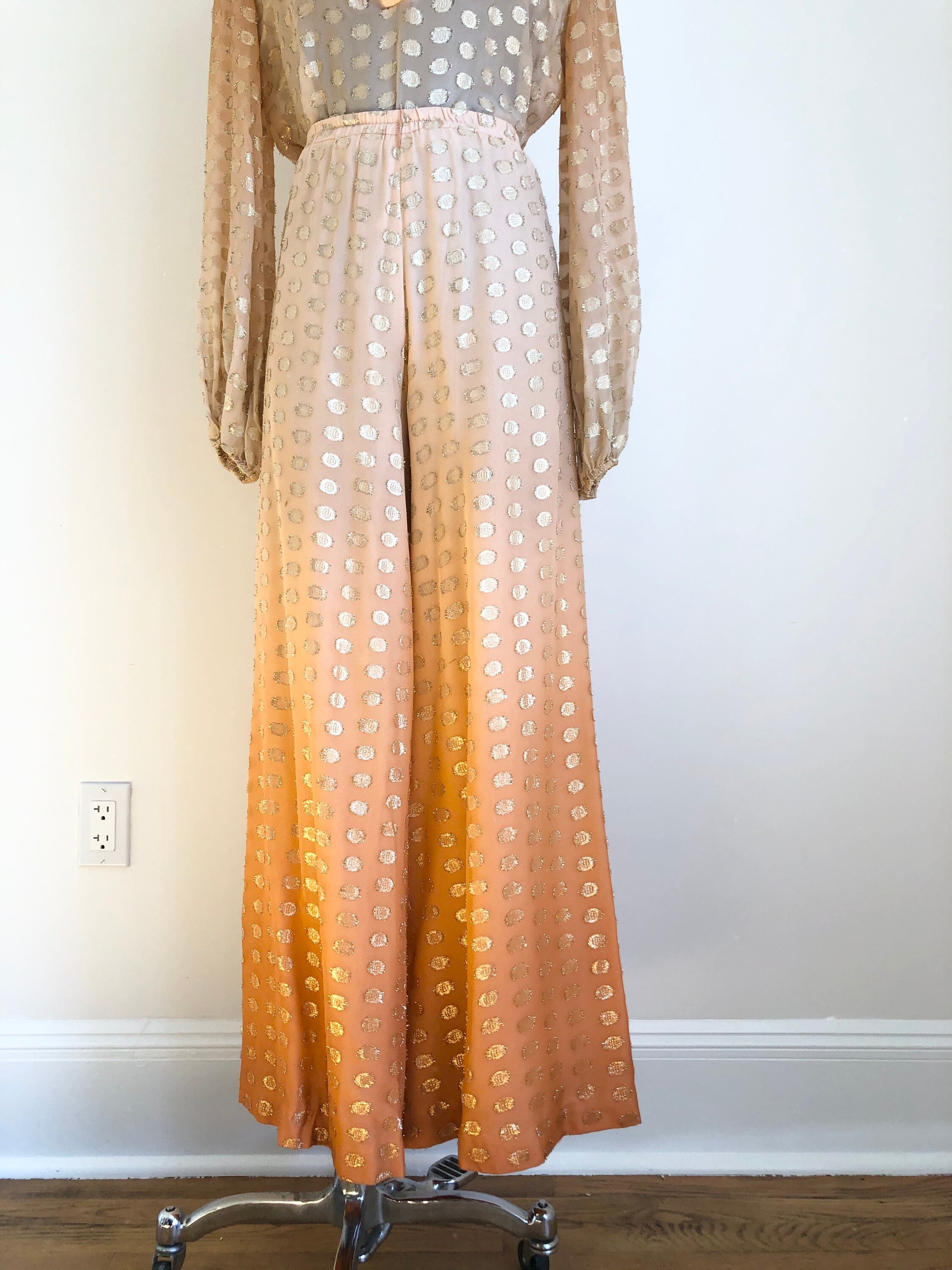 polka dot trouser suit