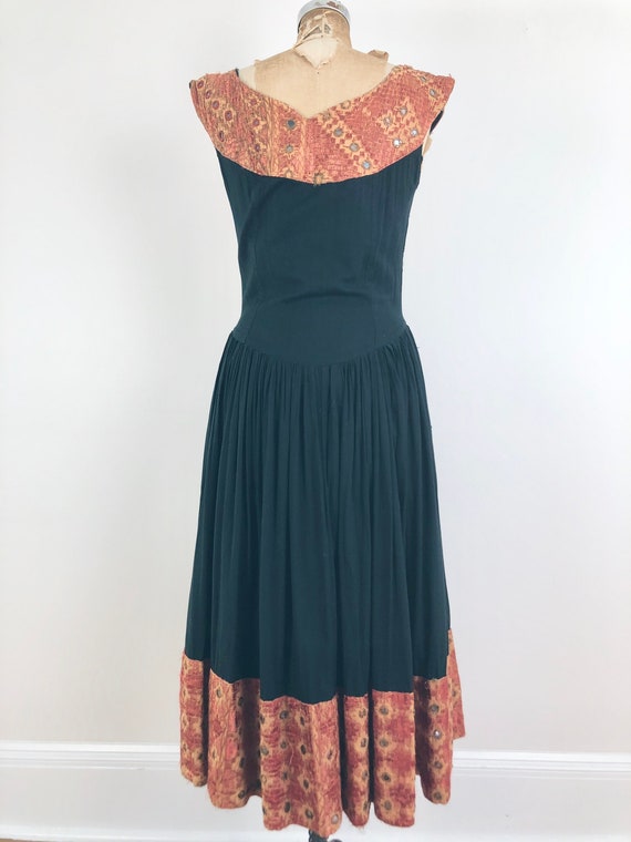 1970s Indian Embroidered Mirror Sun Dress S - image 6