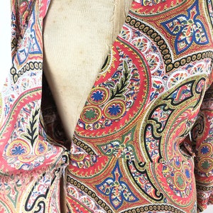 1940s Paisley Cold Rayon Wrap Front Dress M image 10