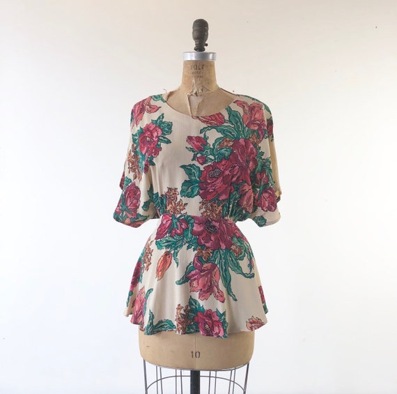 1990’s Does 40's Carole Little Floral Rayon Crepe