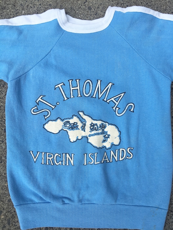 1950s St. Thomas Souvenir Cotton Short Sleeve Cre… - image 4