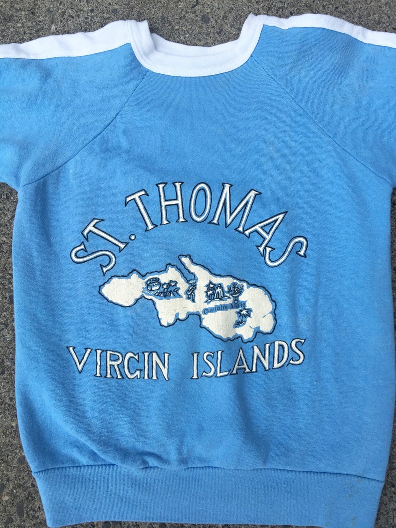 1950s St. Thomas Souvenir Cotton Short Sleeve Crewneck Sweatshirt S image 4
