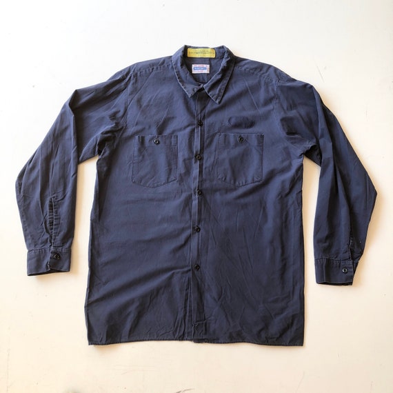 1970’s Clayton Blue Grey Work Shirt XL