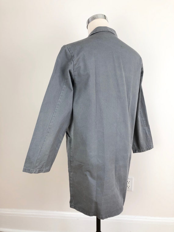 1960s European Grey Canvas Long Chore Duster Jack… - image 3