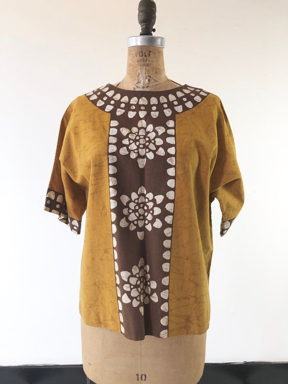 KILLER 1970’s Batik Cotton Top M - image 4