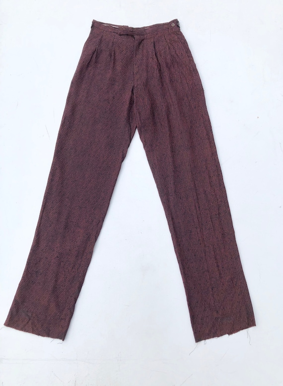 GREAT 1950’s Black and Red Woven Trousers 28” - image 1