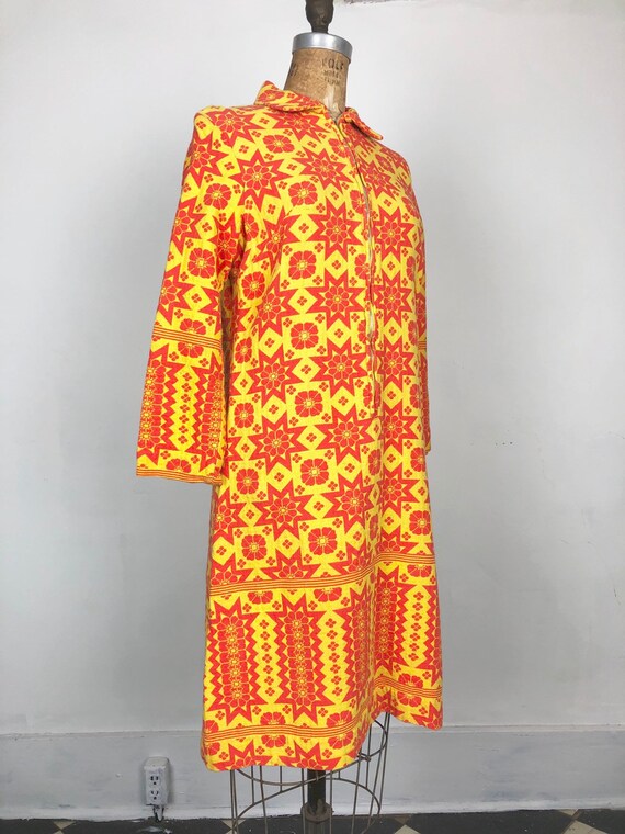 1960’s Mod Pakistani Cotton Shirt Dress M