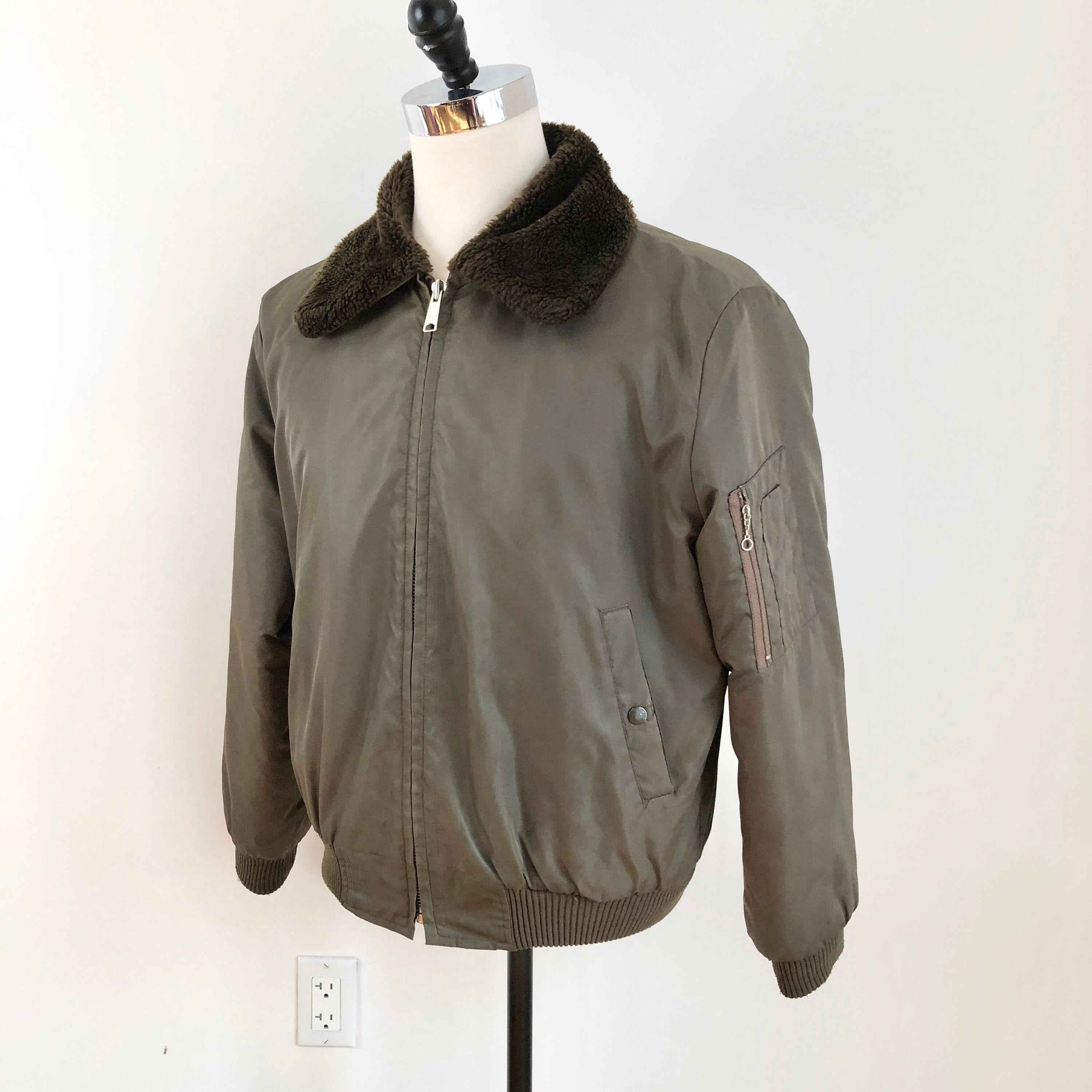 1970s Sears Work Leisure Brown Bomber Jacket W/ Faux Fur - Etsy
