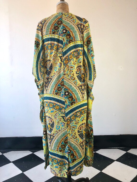 GROOVY 1960’s Psychedelic Kali Print Kaftan M - image 8