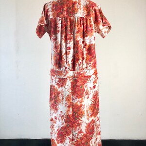 CUTE 1950s Hawaiian Print Cotton Dress M image 5