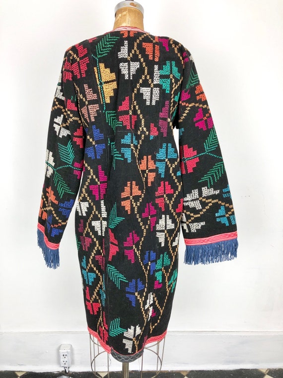Fabulous 80s Uzbek Corduroy Embroidered Chapan Du… - image 5