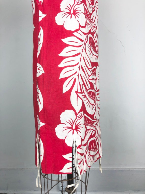 Fabulous 1960s Hawaiian Print Cotton Shift Dress S - image 6