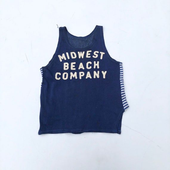 1940s Rayon Jersey Midwest Beach Co Tank S