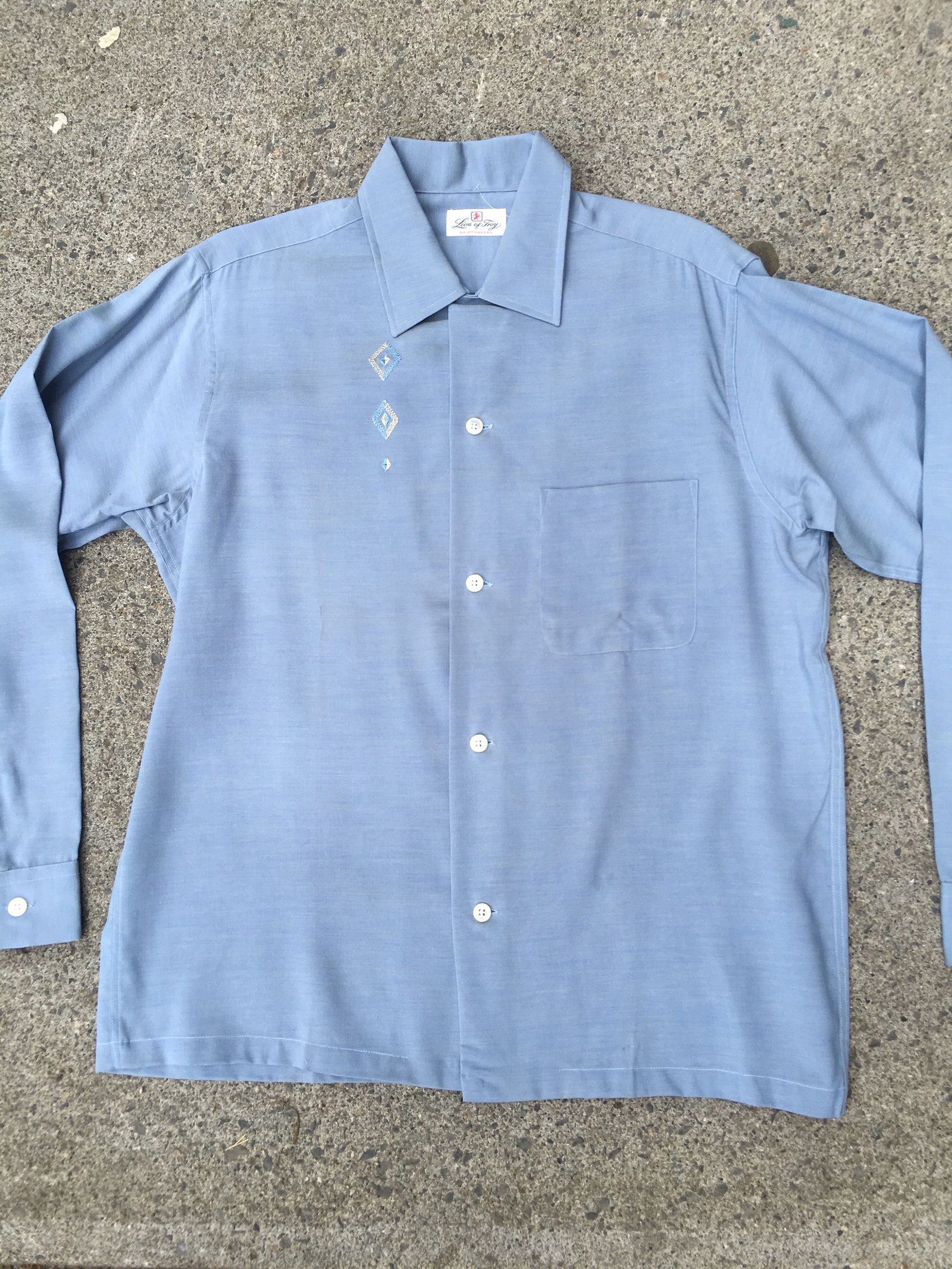 1950s NOS Blue Lion of Troy Shirt Size Medium | Etsy