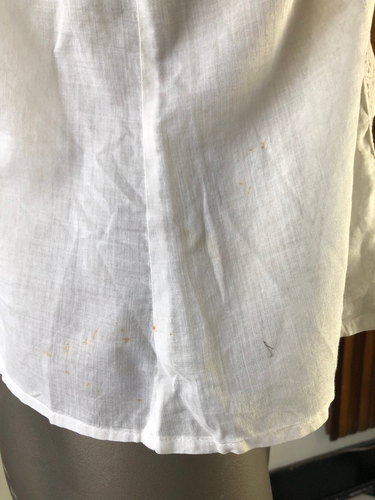 1940s White Cotton Lace Blouse W/ Ribbons S | Etsy
