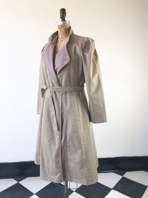 1970’s Khaki and Lavender Trench Coat S