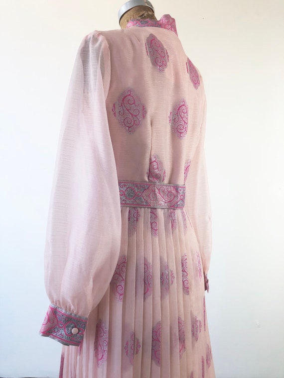 OUT OF SIGHT 1960’s Alfred Shaheen Pleated Pink O… - image 7